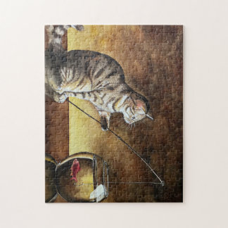 Puzzle gato pescador acuarela