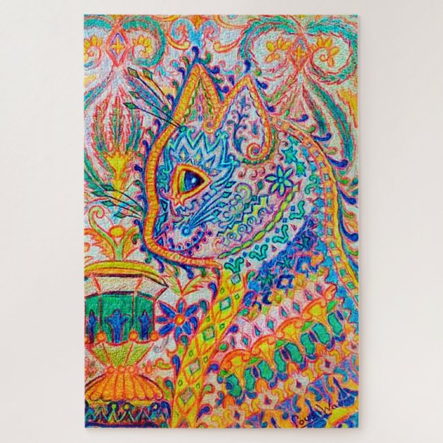 Puzzle Gato psicodélico, Louis Wain (Vertical)