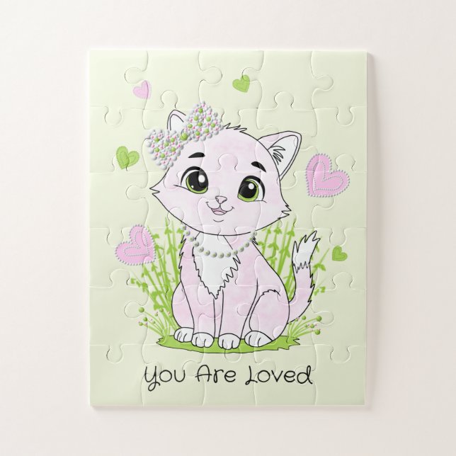 Puzzle Gato rosa lindo (Vertical)