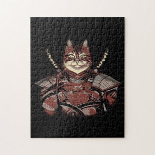 Puzzle Gato Samurai Guerrero Japonés