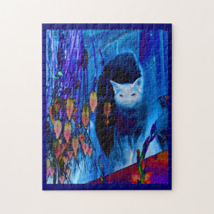Puzzle Gato siamés azul eléctrico Resumen de arte animal