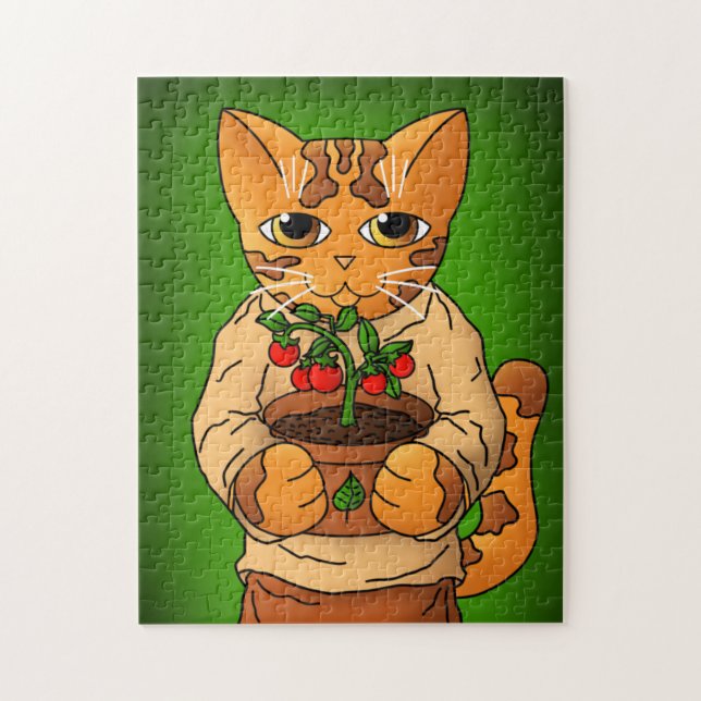 Puzzle Gato Vegan Gardener (Vertical)