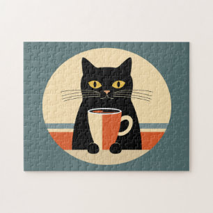 Puzzle Gato Vintage y Café