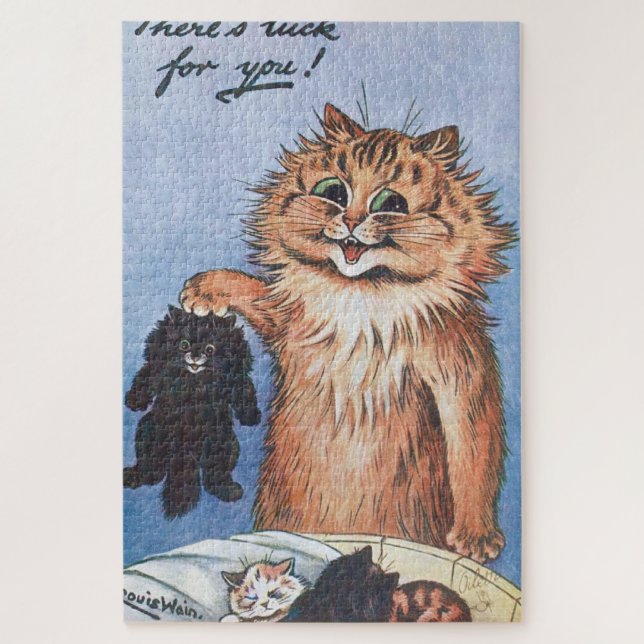 Puzzle Gato y gatitos, Louis Wain (Vertical)