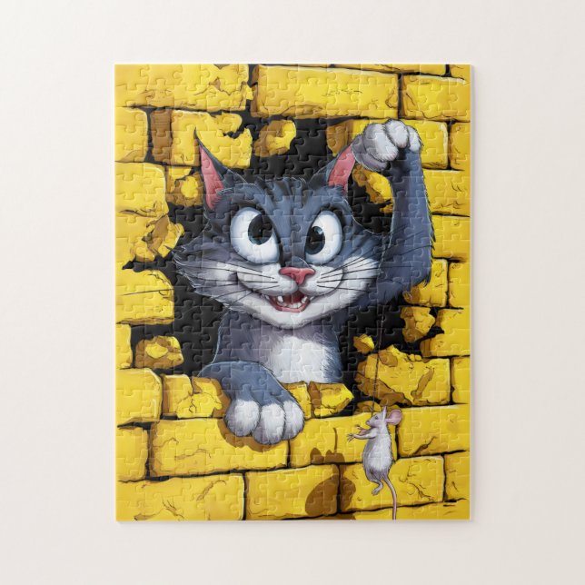 Puzzle Gato y ratón. (Vertical)