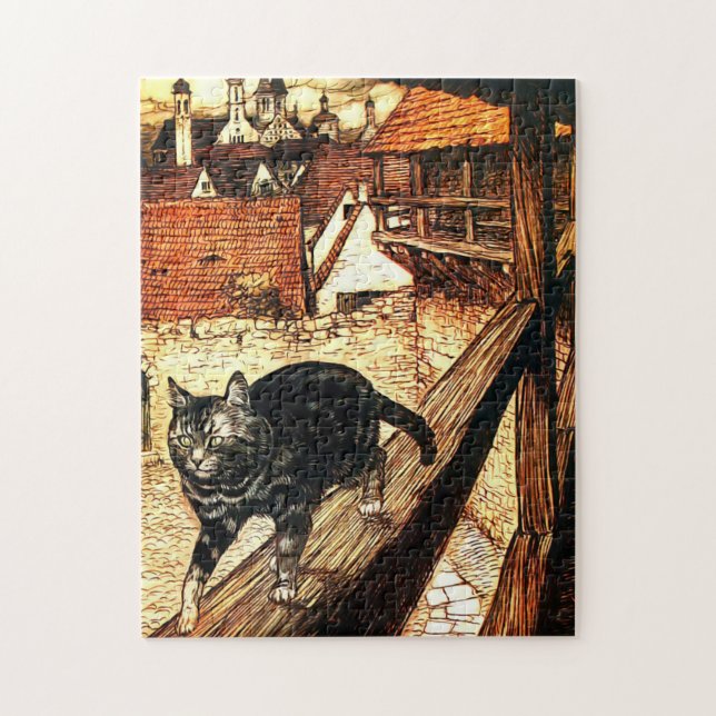 Puzzle Gato y ratón por Arthur Rackham (Vertical)