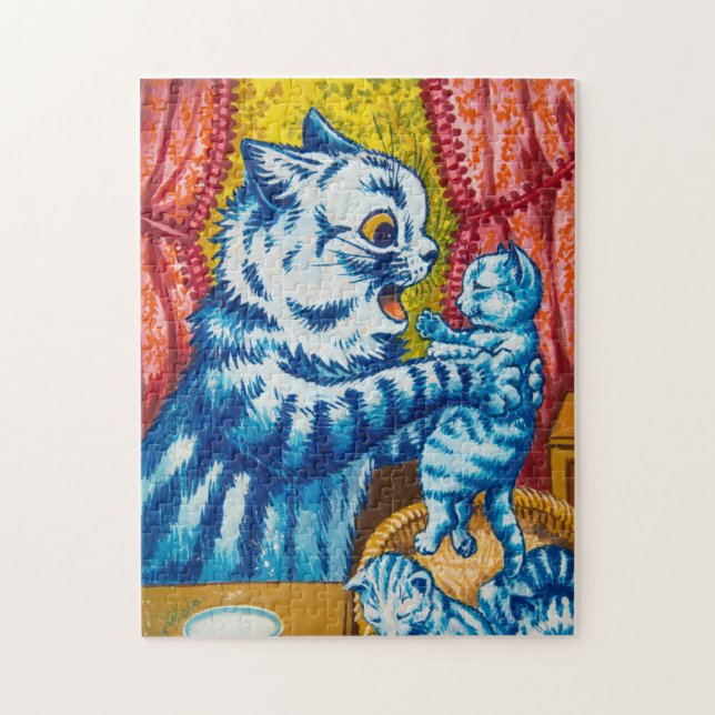 Puzzle Gato y sus gatitos por Louis Wain (Vertical)