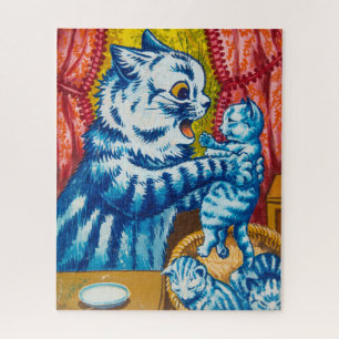 Puzzle Gato y sus gatitos por Louis Wain