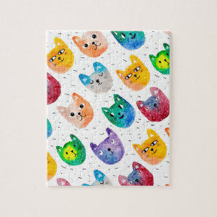 Puzzle Gatos acuarelas y amigos