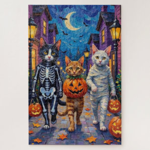Puzzle Gatos Angora Turcos Con Disfraces De Halloween