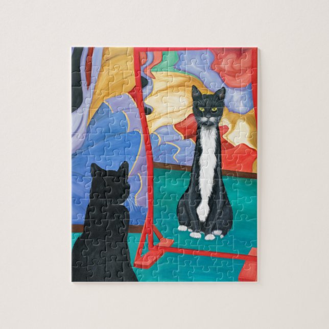 Puzzle Gatos caseros para divertirse en Tuxedo (Vertical)