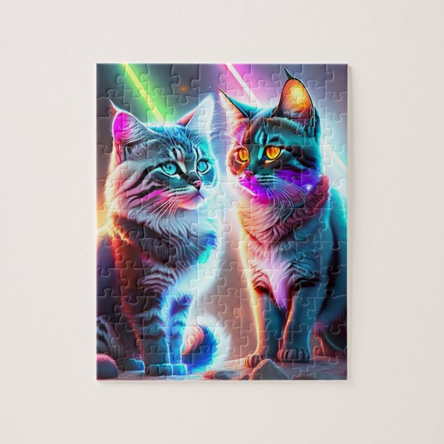 Puzzle Gatos coloridos (Vertical)