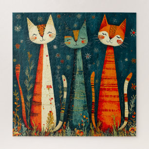 Puzzle Gatos coloridos lindos