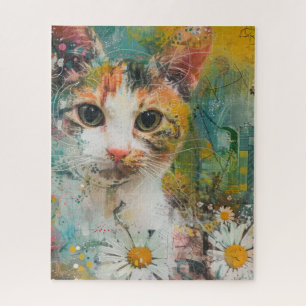 Puzzle Gatos de acuarela Boho - Arte felino de tierra (3)