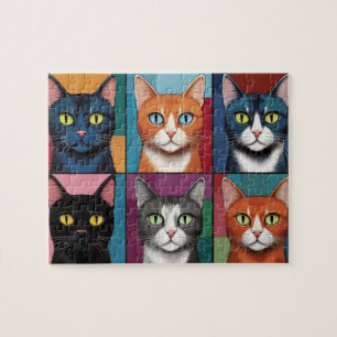 Puzzle Gatos de arte pop curado