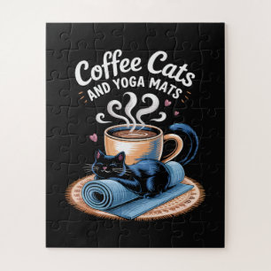 Puzzle Gatos de Café y Alfombras de Yoga Gato de Yoga Div