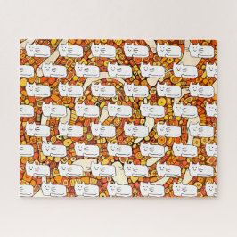 Puzzle Gatos de dibujos animados garabato dibujo lineal