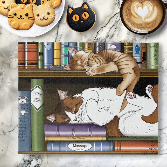 Puzzle Gatos de estantería de libros (Subido por el creador)