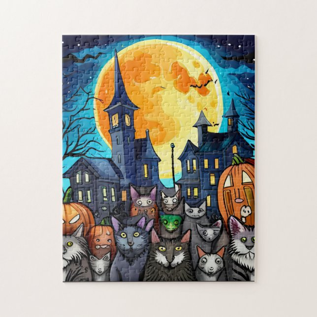 Puzzle Gatos de Halloween (Vertical)