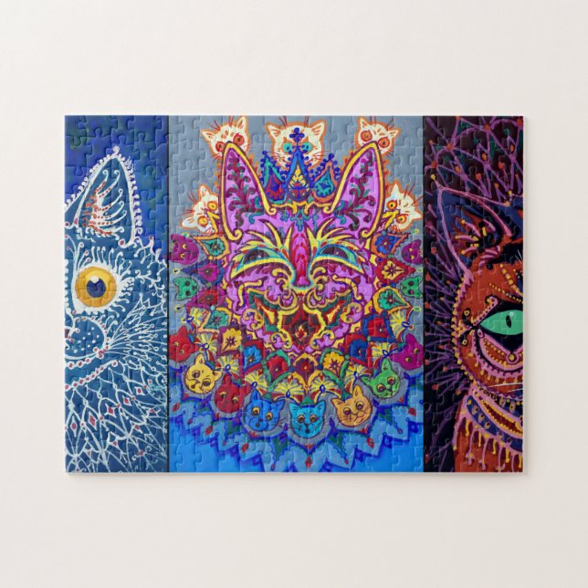 Puzzle Gatos decorativos de Louis Wain (Horizontal)