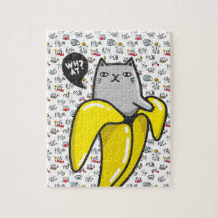 Puzzle Gatos divertidos, leche y magia.