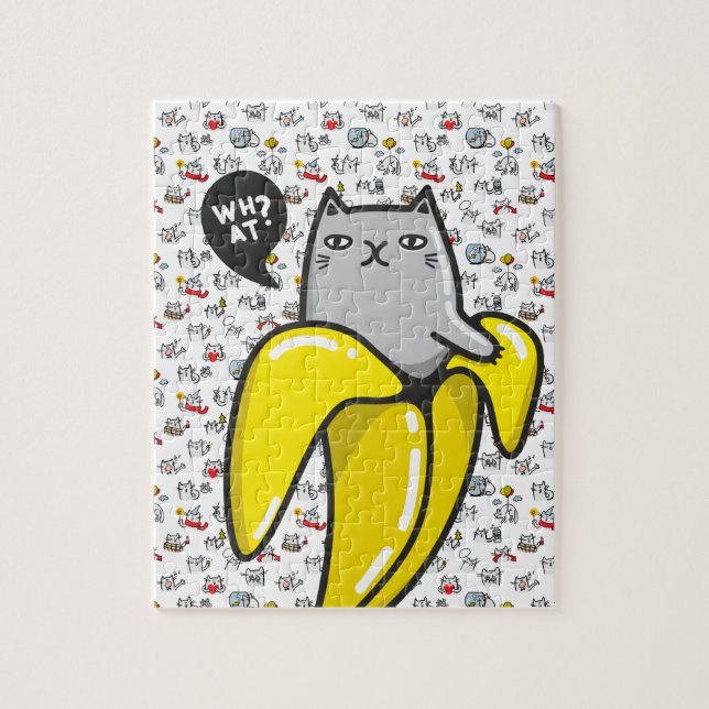 Puzzle Gatos divertidos, leche y magia. (Vertical)