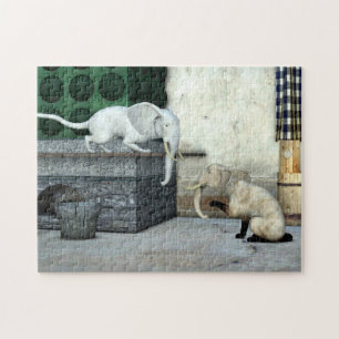 Puzzle Gatos elefantes adorables