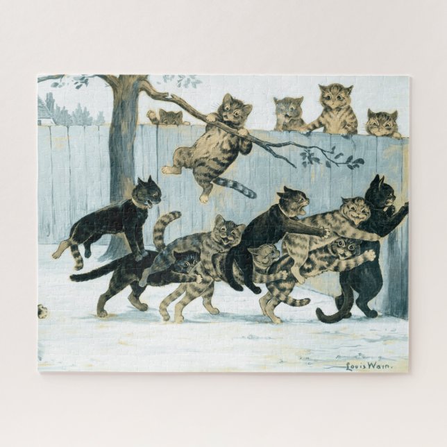 Puzzle Gatos en juego por Louis Wain (Horizontal)