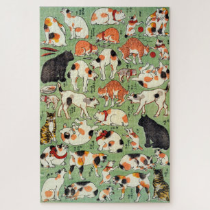 Puzzle Gatos japoneses de la era Edo, Utagawa Yoshifuji