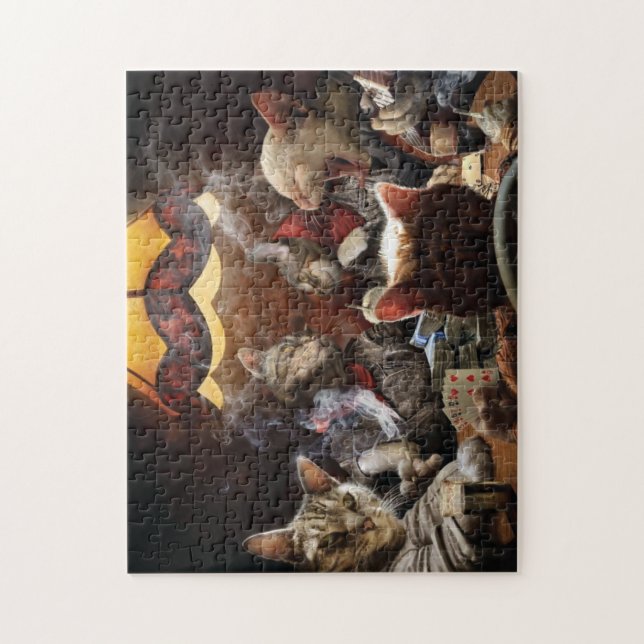 Puzzle Gatos jugando al póquer (Vertical)