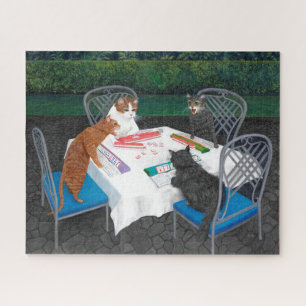 Puzzle Gatos jugando Mahjong. Meowjongg