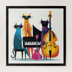 Puzzle Gatos Músicos de Cool Jazz Banda