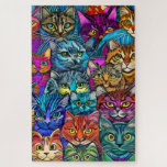 Puzzle Gatos psicodélicos<br><div class="desc">El rompecabezas de los gatos fisicodélicos es un rompecabezas desafiante e hipnotizante que presenta una vibrante y colorida obra de arte de gatos en un estilo psicodélico. Con sus detalles intrincados y sus 1014 piezas, este rompecabezas ofrece horas de entretenimiento atractiva tanto para los amantes del gato como para los...</div>