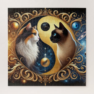 Puzzle Gatos que simbolizan el equilibrio con un Yin Yang