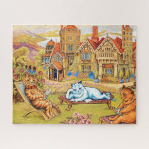 Puzzle Gatos relajándose en los jardines de Napsbury por 