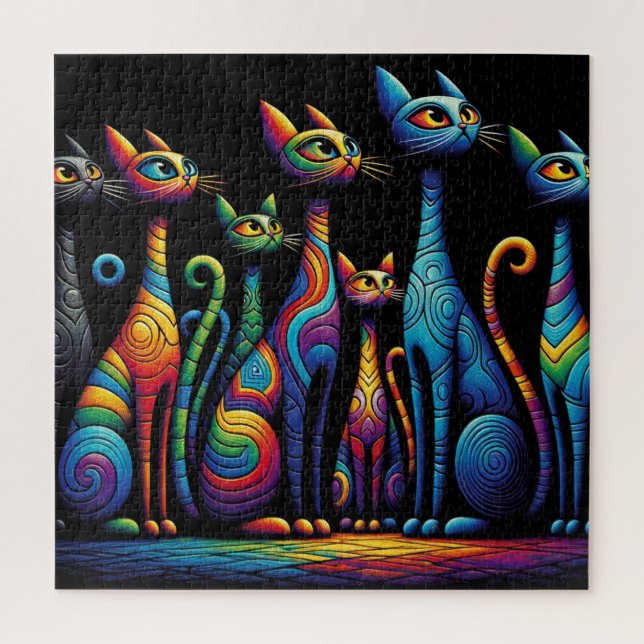 Puzzle Gatos vibrantes (Vertical)