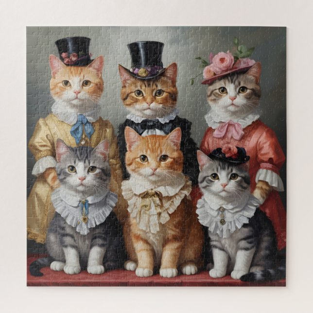 Puzzle Gatos victorianos elegantes (Vertical)