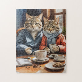 Puzzle Gatos y café