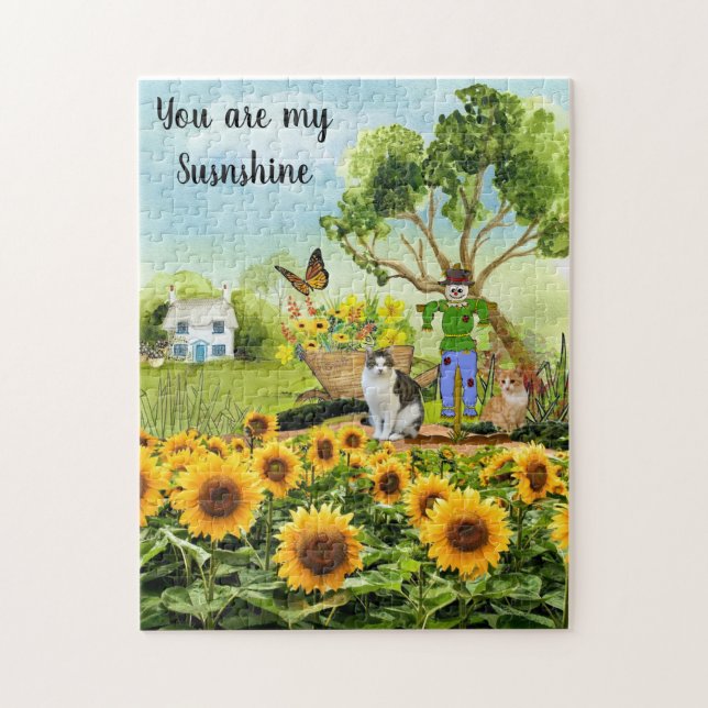 Puzzle Gatos y Girasoles Eres Mi Sol (Vertical)