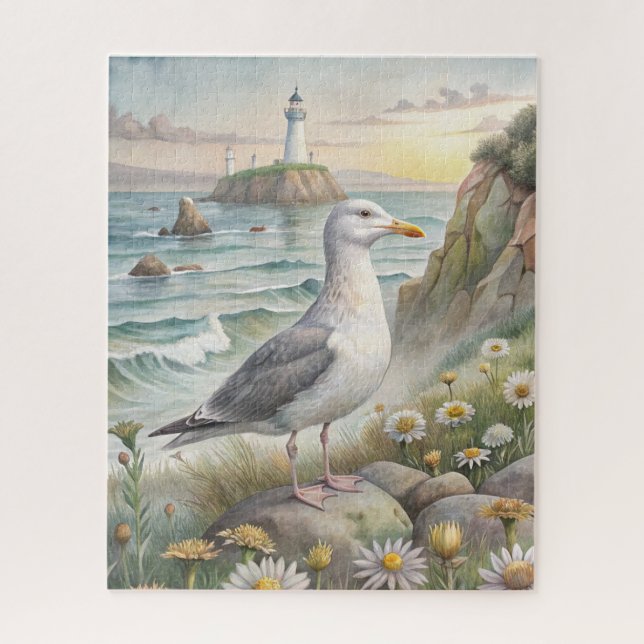 Puzzle Gaviota en la costa (Vertical)