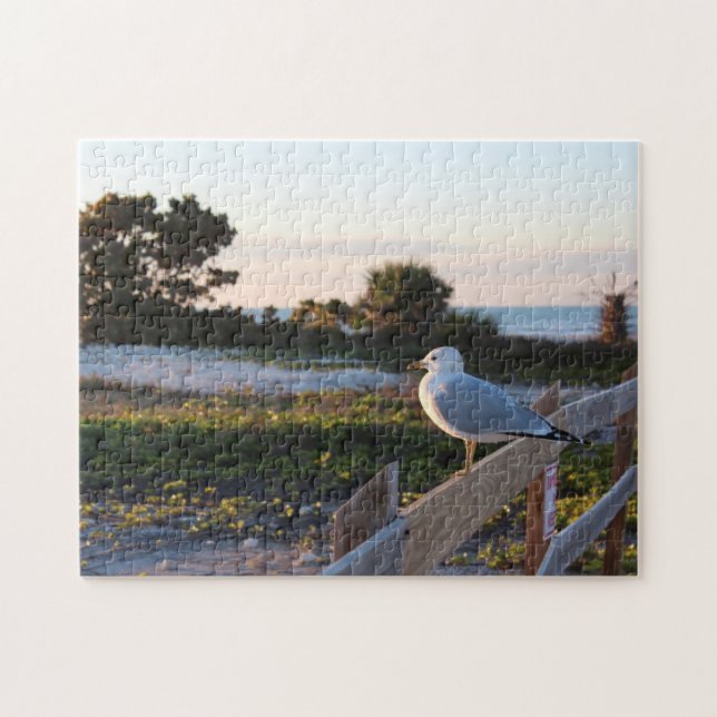Puzzle Gaviota en la playa (Horizontal)