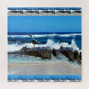 Puzzle Gaviota Sobre Rocas De Playa,
