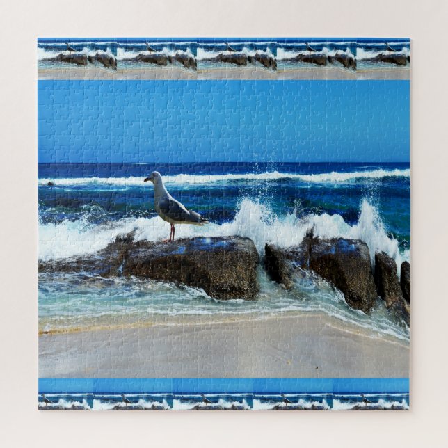 Puzzle Gaviota Sobre Rocas De Playa, (Vertical)