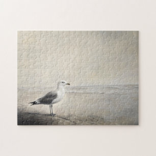 Puzzle Gaviota solitaria cerca de la orilla
