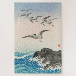 Puzzle Gaviotas sobre el mar Viñeta de madera japonesa