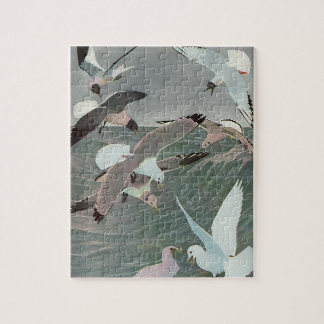 Puzzle Gaviotas sobre las olas del océano por Louis Agass (Vertical)