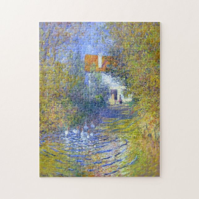 Puzzle Geese en el Creek Claude Monet Bella Artes (Vertical)