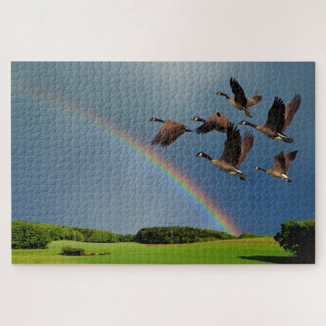 PUZZLE GEESE SOBRE EL LLUVIA (Horizontal)
