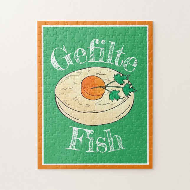 Puzzle Gefilte Fish Jewish Holidays Shabbat Passover Food (Vertical)