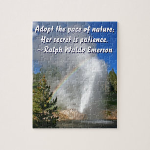 Puzzle Géiser arcoiris Yellowstone con famosa cita de Eme
